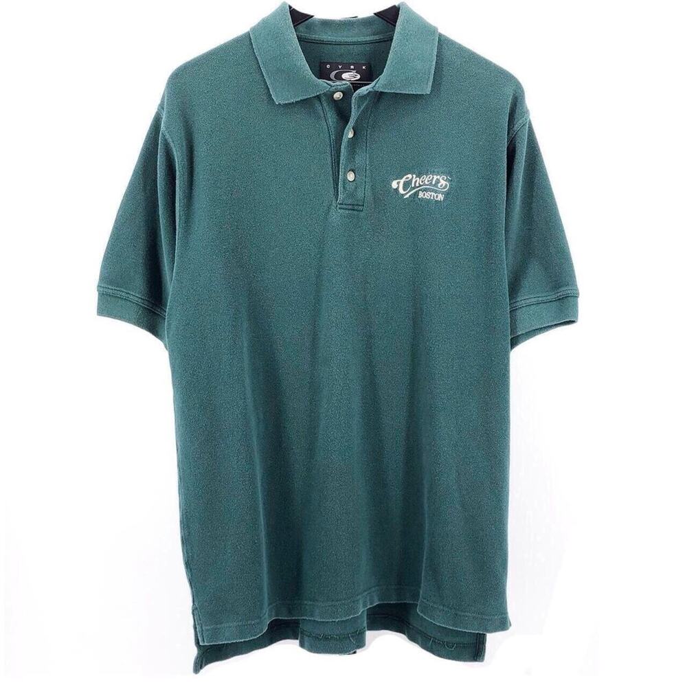90s Cheers Boston dark green souvenir polo shirt 1990s vintage